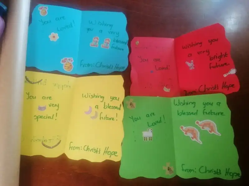 Handmade birthday cards from the caregivers at The Ark