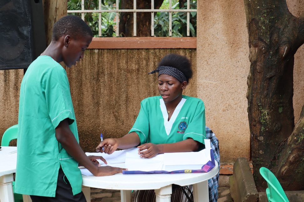 Health workers at the free medical camp